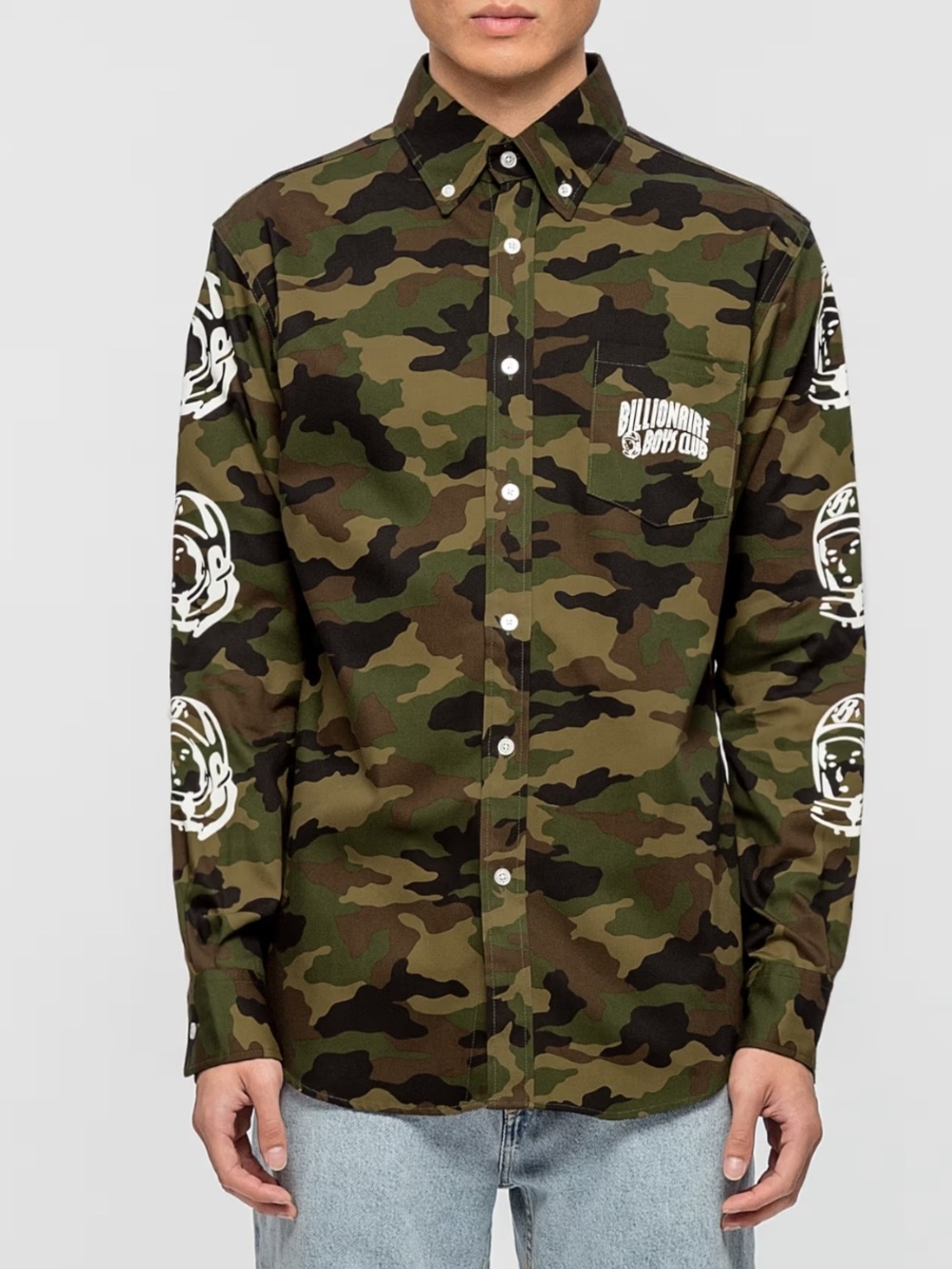 Billionaire Boys Club BBCJP171W001 Camo Shirt Made in Japan Astronaut Sleeves, L